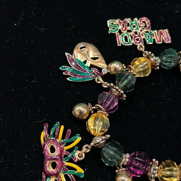 Goldtone Mardi Gras Charm Bracelet - Picture 3 of 4